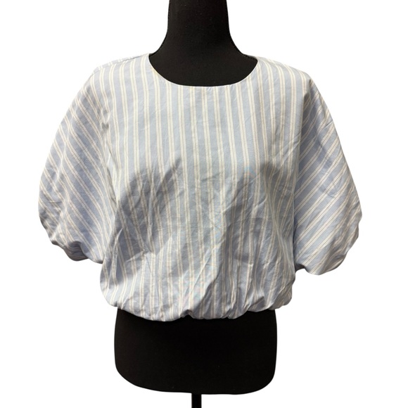 Gianni Bini Tops - Gianni Bini Blue White Stripe Blouse Dolman Sleeve Lined Top Large Chic